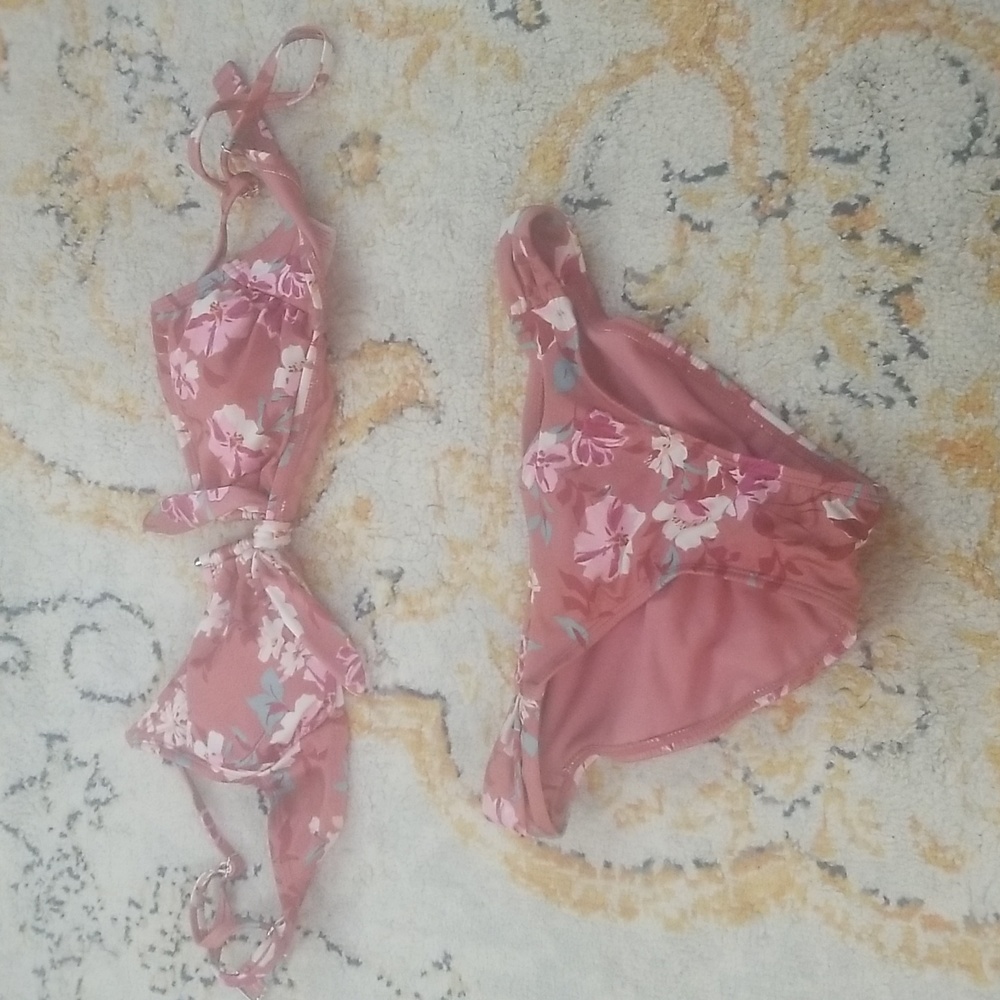 A two piece bathing suit
